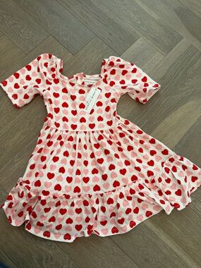 Janie and Jack Red & Pink Heart Ruffle Dress